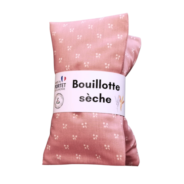 Bouillotte sèche, motif : rose poudré