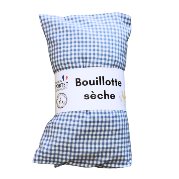 Bouillotte sèche, motif : bleu vichy